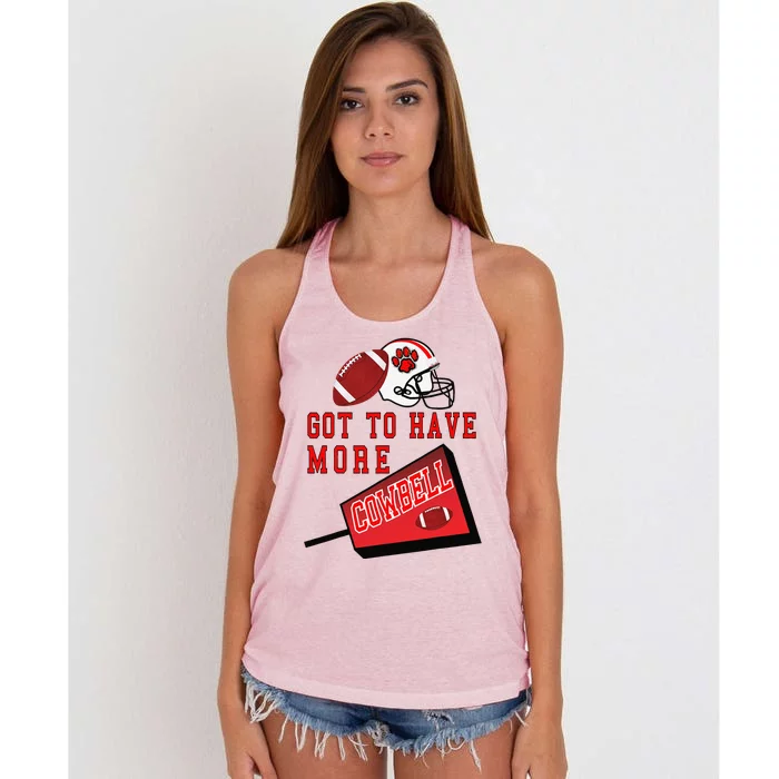 Football Cowbell Women's Knotted Racerback Tank