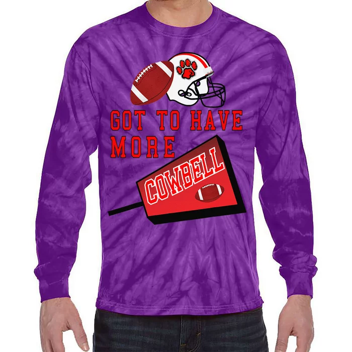 Football Cowbell Tie-Dye Long Sleeve Shirt