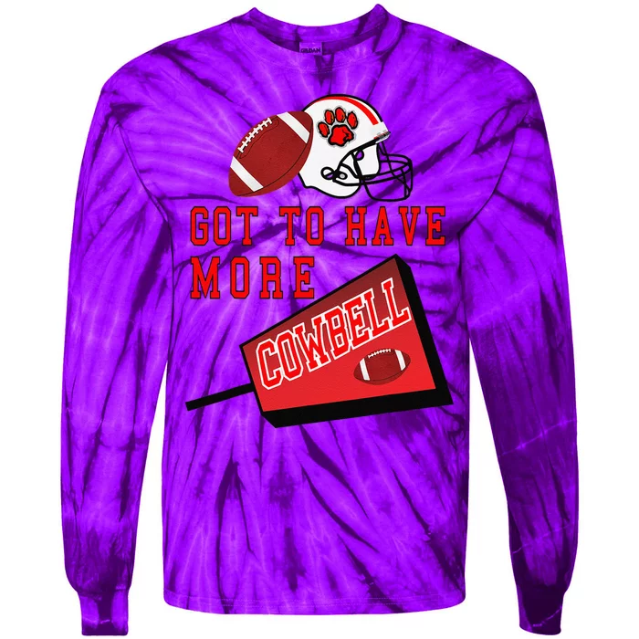 Football Cowbell Tie-Dye Long Sleeve Shirt