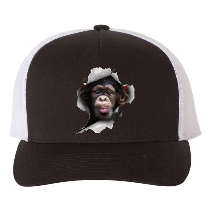 Funny Chimp, Funny Monkey, Monkey Lover Yupoong Adult 5-Panel Trucker Hat