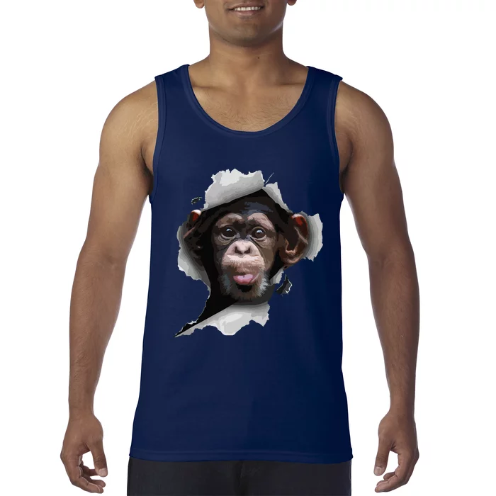 Funny Chimp, Funny Monkey, Monkey Lover Tank Top