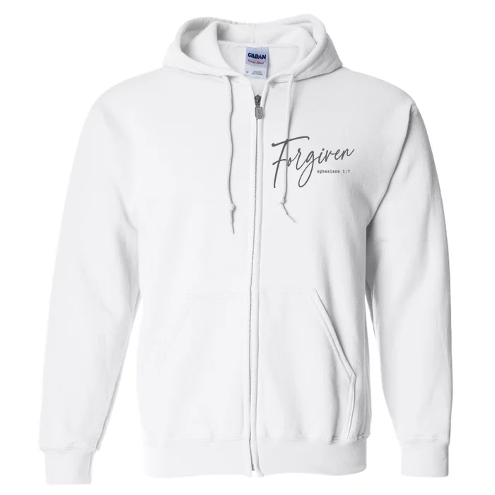 Forgiven Christian  Faith-based Gift for  Church Full Zip Hoodie