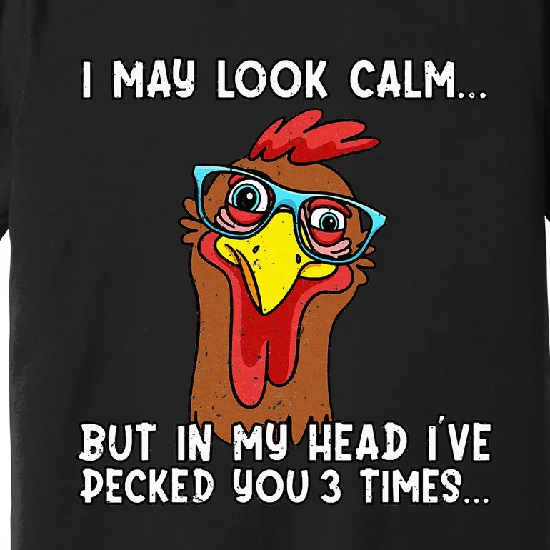 Funny Chicken Funny Farmer Chicken Mom Premium T-Shirt