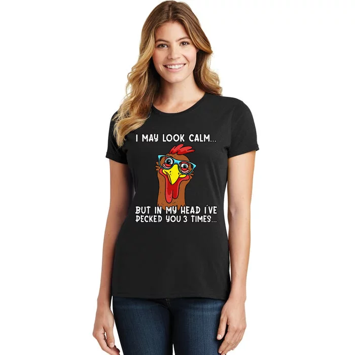 Funny Chicken Funny Farmer Chicken Mom Women's T-Shirt