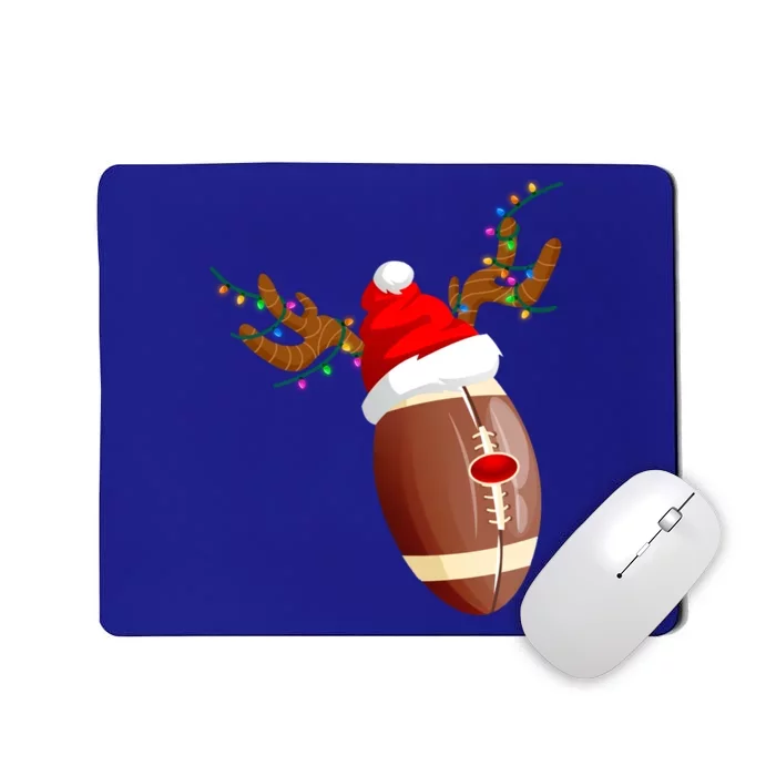 Funny Christmas Football Ball Santa Hat Reindeer Xmas Lights Gift Mousepad