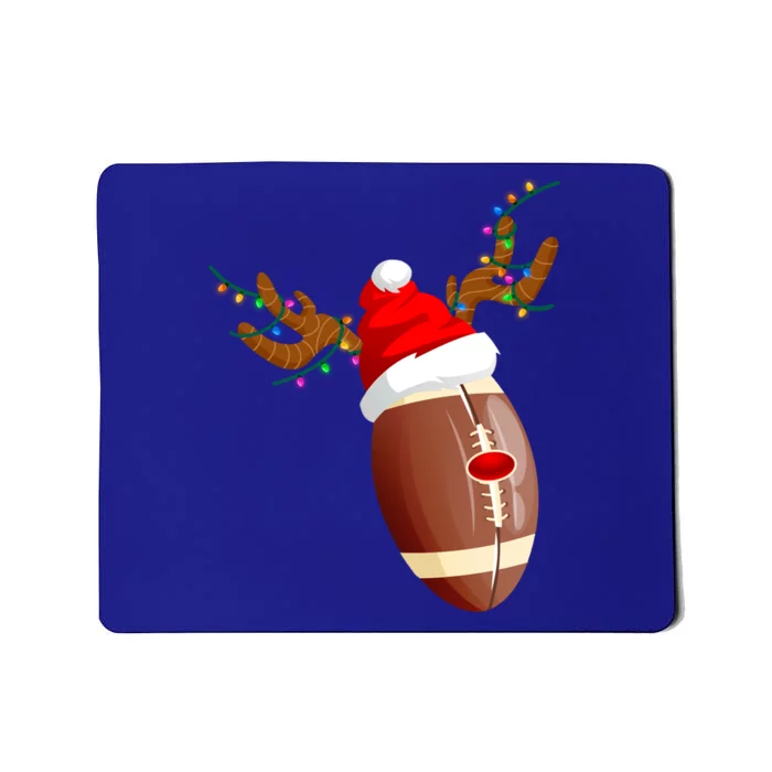 Funny Christmas Football Ball Santa Hat Reindeer Xmas Lights Gift Mousepad