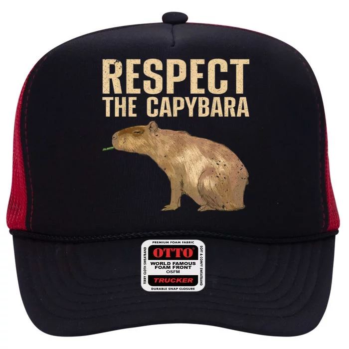 Funny Capybara For Women Cavy Rodent Capybara Lover High Crown Mesh Trucker Hat