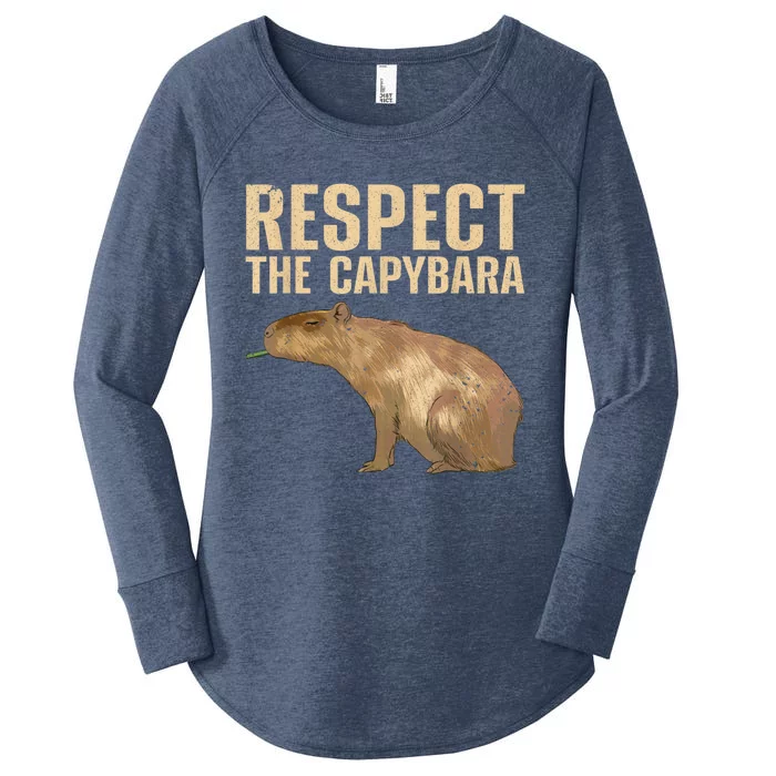 Funny Capybara For Women Cavy Rodent Capybara Lover Women's Perfect Tri Tunic Long Sleeve Shirt