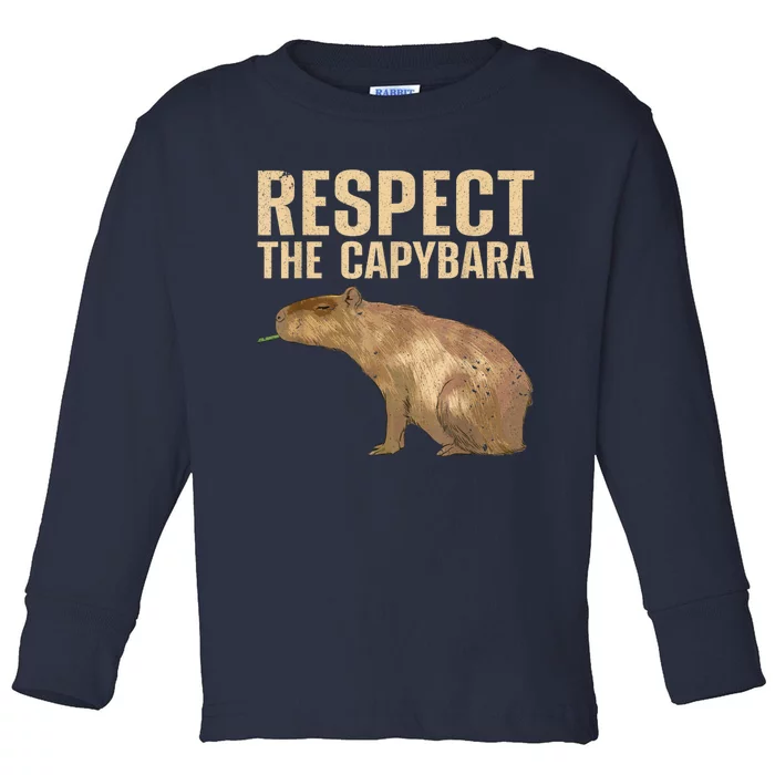 Funny Capybara For Women Cavy Rodent Capybara Lover Toddler Long Sleeve Shirt