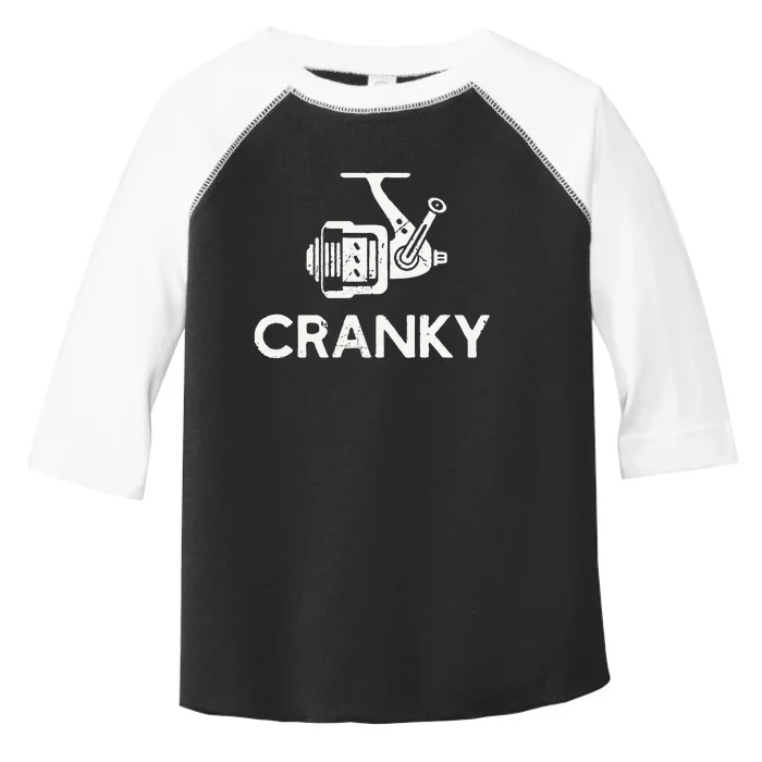 Funny Cranky Fishing Reel Pun Humor Fishermen Toddler Fine Jersey T-Shirt