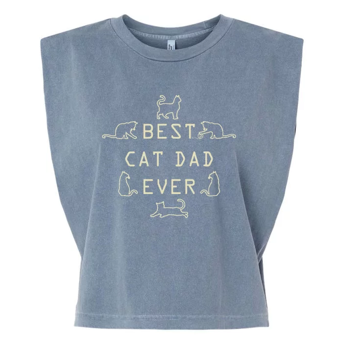 Feline Cat Father Kitty Dad Fathers Day Meow Garment-Dyed Women's Muscle Tee