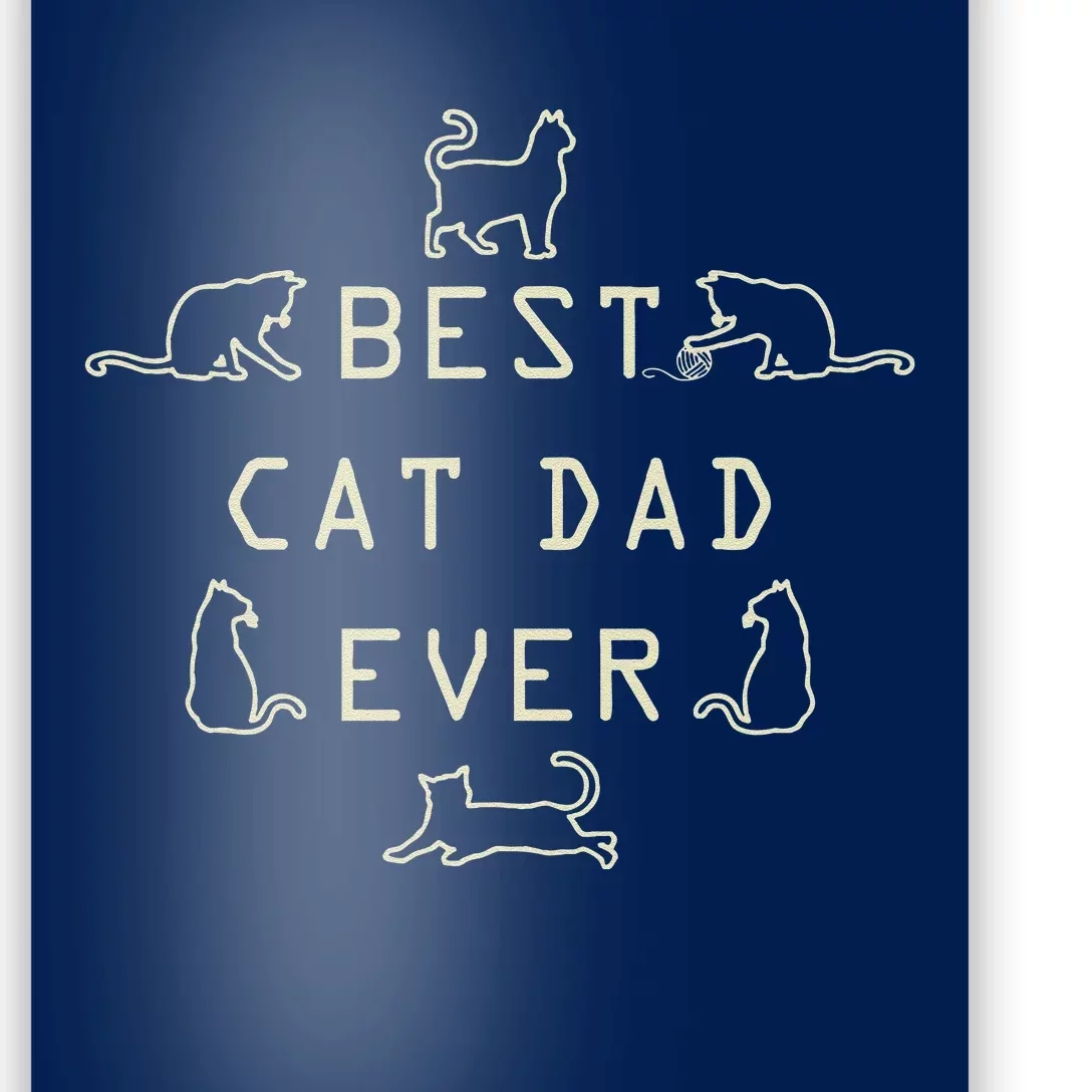 Feline Cat Father Kitty Dad Fathers Day Meow Poster