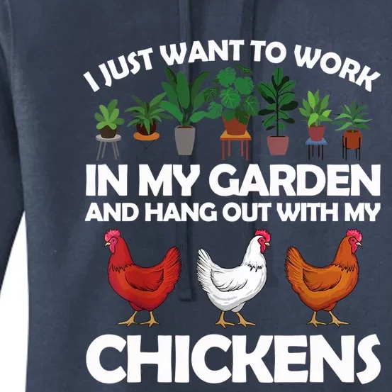 Funny Chicken For Men Women Gardening Chicken Lovers Garden T Women's Pullover Hoodie