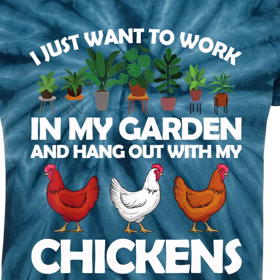 Funny Chicken For Men Women Gardening Chicken Lovers Garden T Kids Tie-Dye T-Shirt