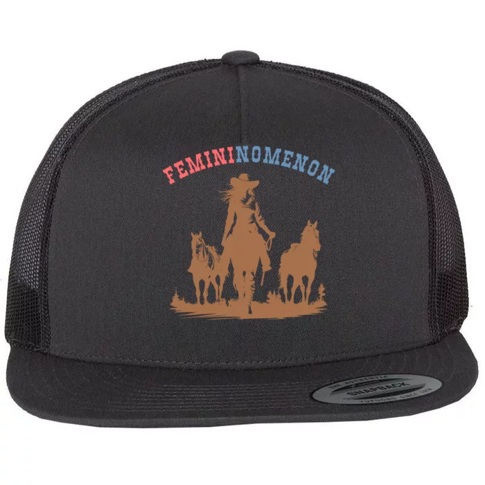 Femininomenon Cowgirls For Kamala Harris Future Madam President Flat Bill Trucker Hat