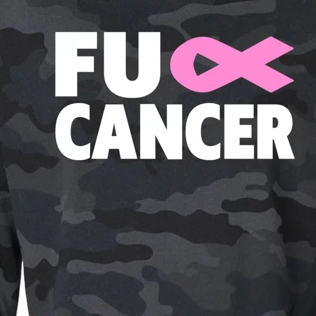 Fu Cancer Fu Cancer Fuck Breast Cancer Awareness Gift Cropped Pullover Crew