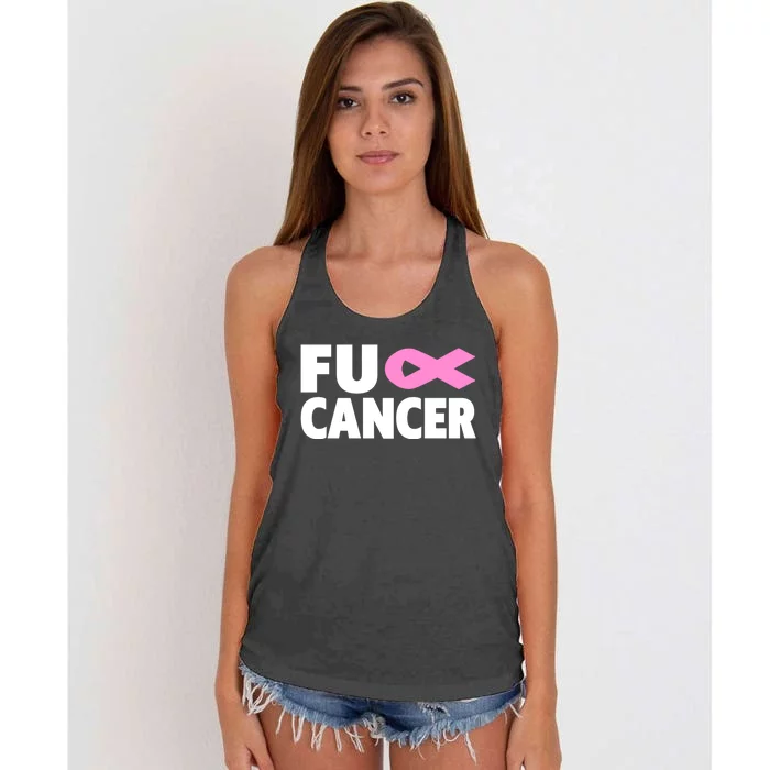 Fu Cancer Fu Cancer Fuck Breast Cancer Awareness Gift Women's Knotted Racerback Tank