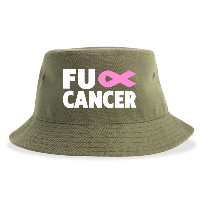 Fu Cancer Fu Cancer Fuck Breast Cancer Awareness Gift Sustainable Bucket Hat