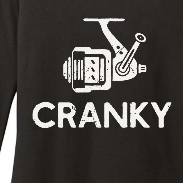 Funny Cranky Fishing Reel Pun Humor Fishermen Womens CVC Long Sleeve Shirt