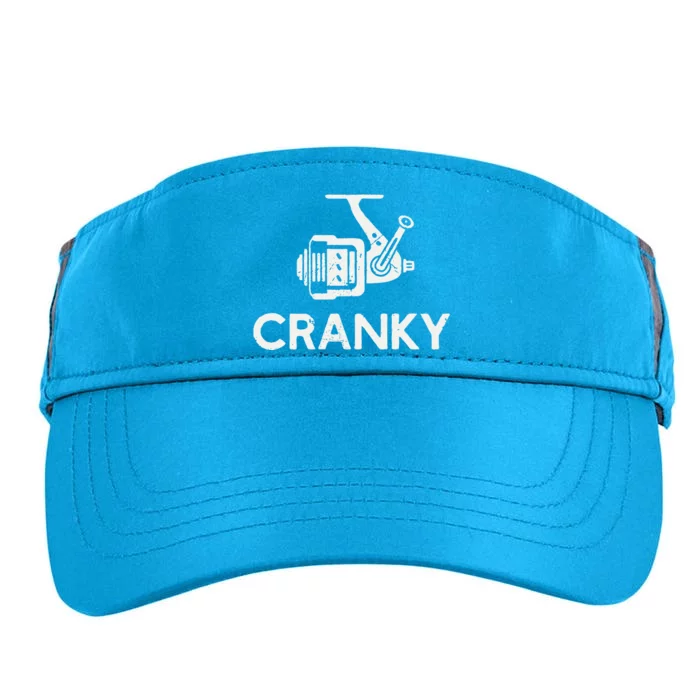 Funny Cranky Fishing Reel Pun Humor Fishermen Adult Drive Performance Visor