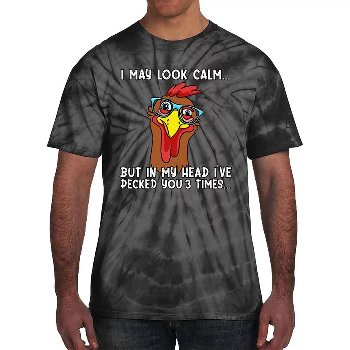 Funny Chicken Funny Farmer Chicken Mom Tie-Dye T-Shirt