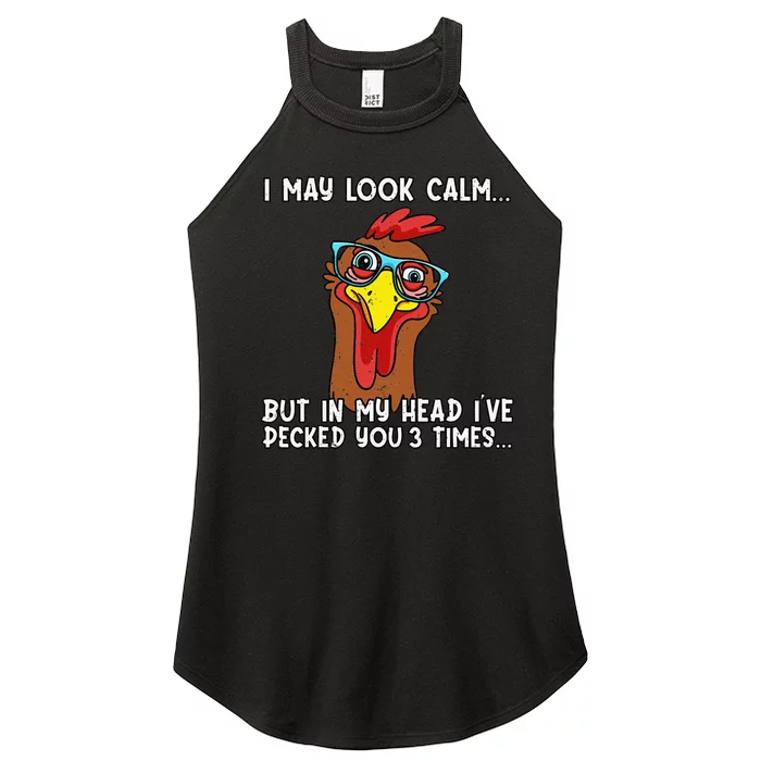 Funny Chicken Funny Farmer Chicken Mom Women’s Perfect Tri Rocker Tank