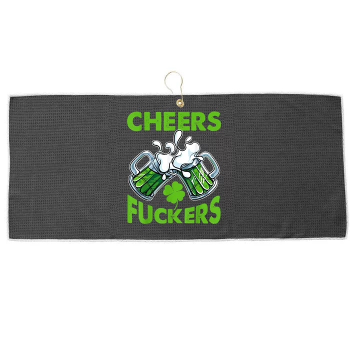 Funny Cheers Fuckers St Patricks Day Beer Mugs Drinking Large Microfiber Waffle Golf Towel