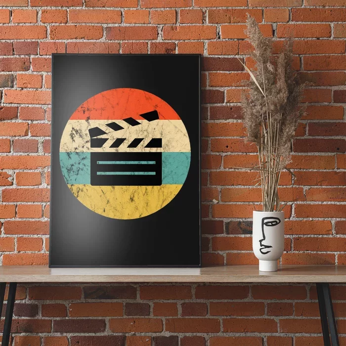 Filmmaker Clapboard Film Director Lover Retro Vintage Sunset Poster