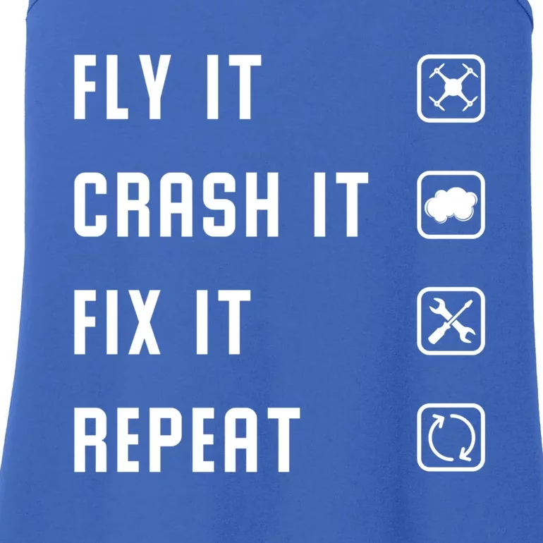 Fly Crash Fix Repeat Drone Pilot Cute Gift Ladies Essential Tank