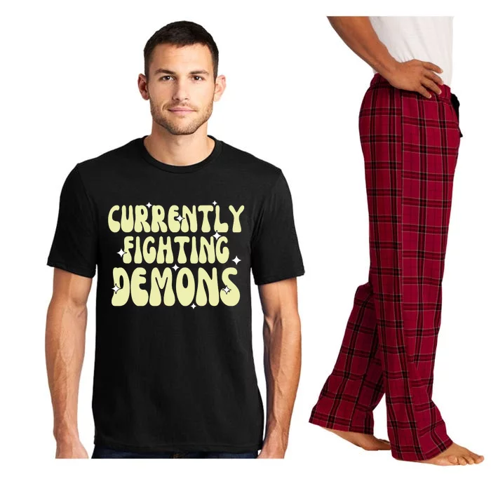 Funny Currently Fighting Demons Pajama Set