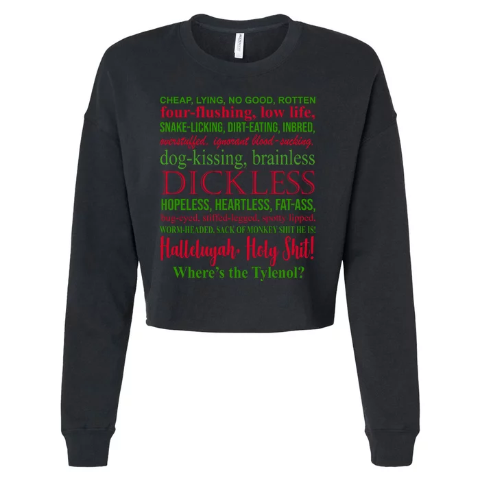 Funny Christmas Family Vacation Movie Quote Cropped Pullover Crew