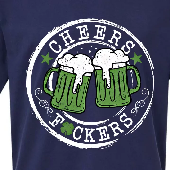 Funny Cheers Fckers St Patricks Day Beer Ing Great Gift Sueded Cloud Jersey T-Shirt