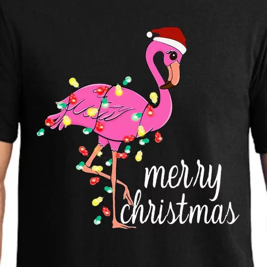 Flamingo Christmas Funny Merry Christmas Flamingo Santa Xmas Pajama Set