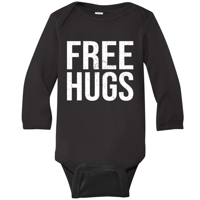 Funny Classic Free Hugs Gift For Man Woman Baby Long Sleeve Bodysuit