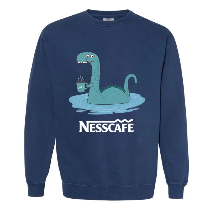 Funny Coffees For - Funny Loch Ness Monster Garment-Dyed Sweatshirt