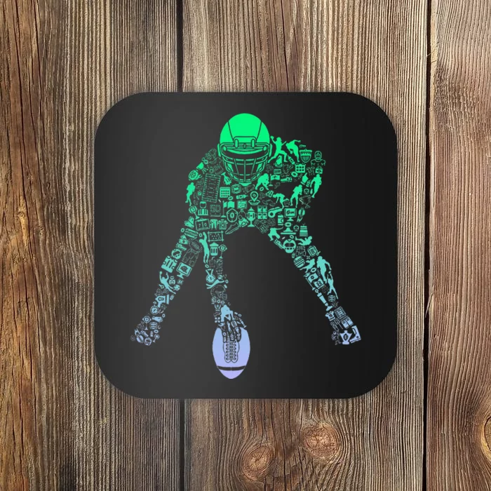 Football Center For Football Player Boy Football Coaster