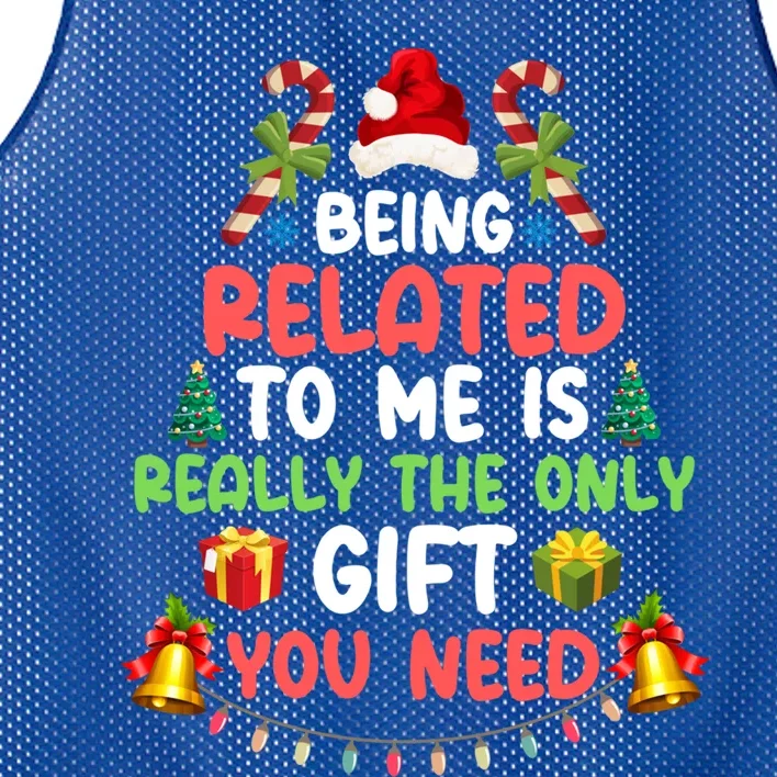 Funny Christmas Family Matching Being Related To Me Cute Gift Mesh Reversible Basketball Jersey Tank