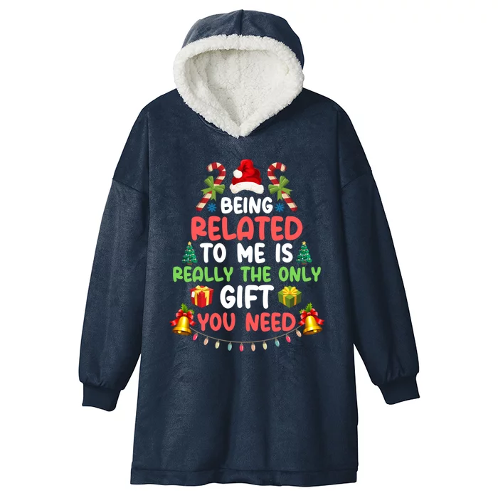 Funny Christmas Family Matching Being Related To Me Cute Gift Hooded Wearable Blanket