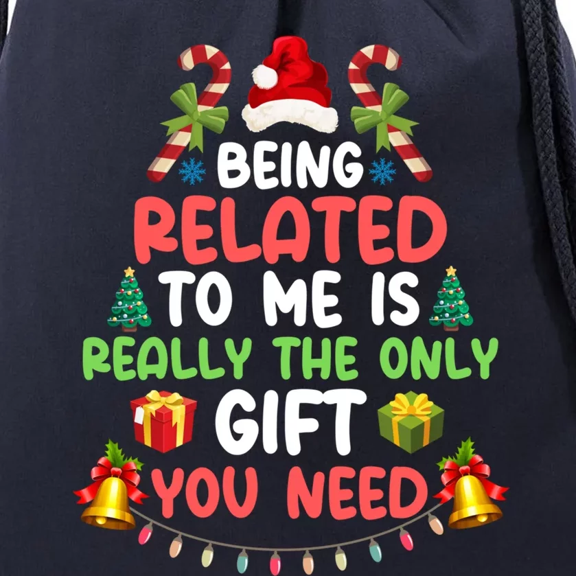 Funny Christmas Family Matching Being Related To Me Cute Gift Drawstring Bag