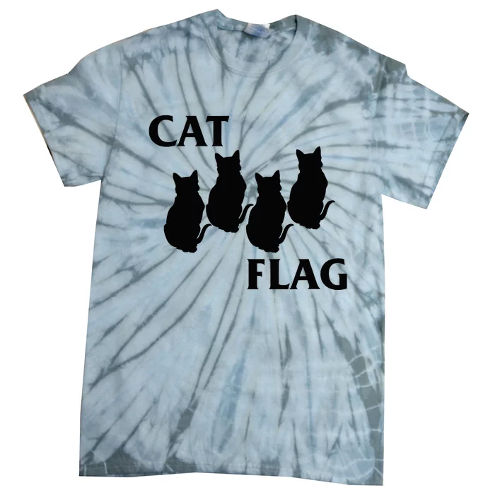 Funny Cat Flag Hardcore Music Parody Tie-Dye T-Shirt