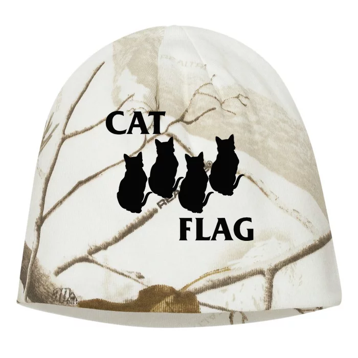 Funny Cat Flag Hardcore Music Parody Kati - Camo Knit Beanie