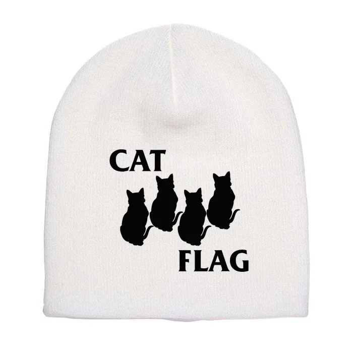 Funny Cat Flag Hardcore Music Parody Short Acrylic Beanie