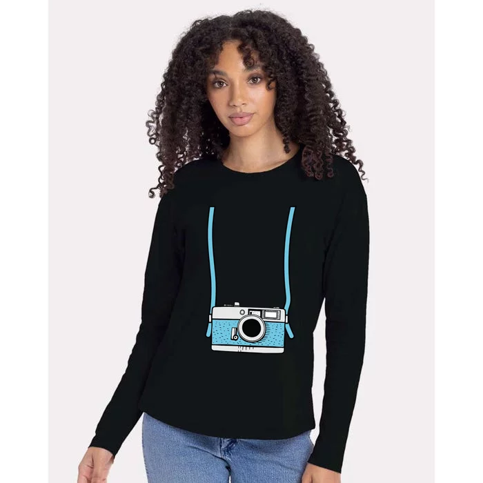 Fake Camera Fake Tourist Fun Vacation Gift Design Idea Womens Cotton Relaxed Long Sleeve T-Shirt