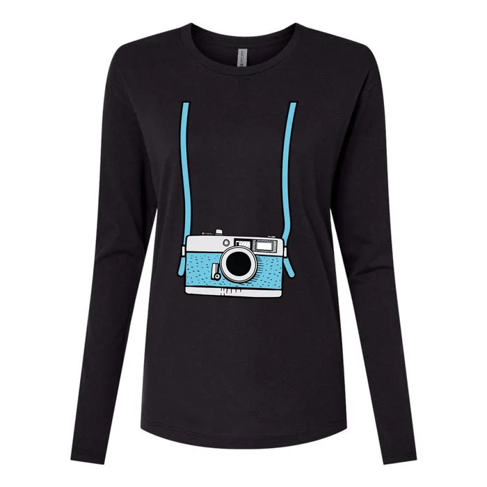 Fake Camera Fake Tourist Fun Vacation Gift Design Idea Womens Cotton Relaxed Long Sleeve T-Shirt