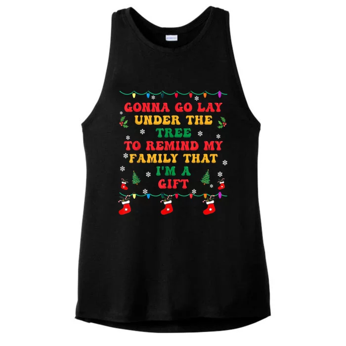 Funny Christmas Family Xmas Pajamas Being Related To Me Gift Ladies Tri-Blend Wicking Tank