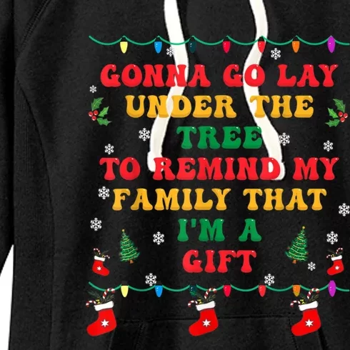 Funny Christmas Family Xmas Pajamas Being Related To Me Gift Women's Fleece Hoodie