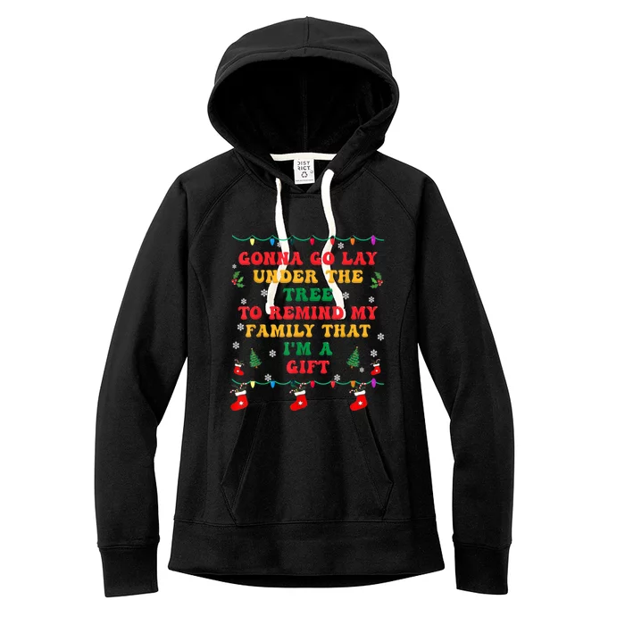 Funny Christmas Family Xmas Pajamas Being Related To Me Gift Women's Fleece Hoodie