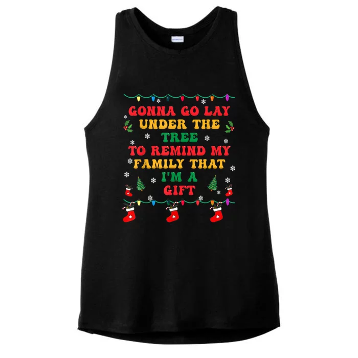 Funny Christmas Family Xmas Pajamas Being Related To Me Funny Gift Ladies Tri-Blend Wicking Tank