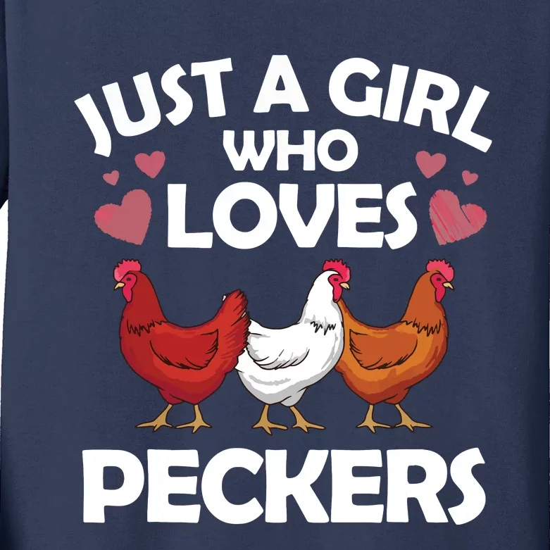 Funny Chicken For Women Chicken Farmer Flock Whisperer Kids Long Sleeve Shirt