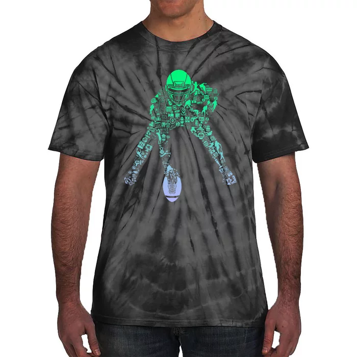 Football Center For Football Player Football Tie-Dye T-Shirt